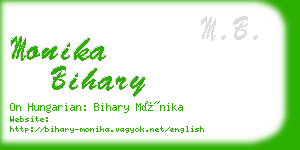 monika bihary business card